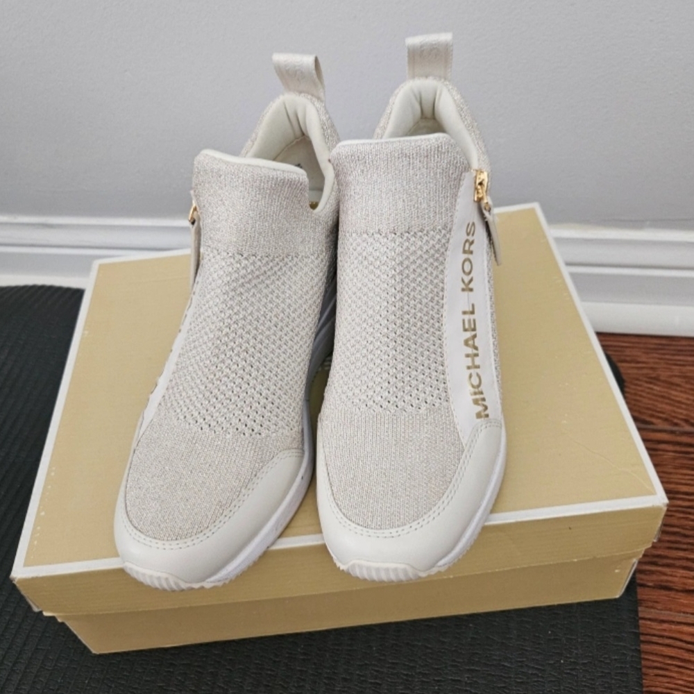 Michael Kors Beige and White Sneakers